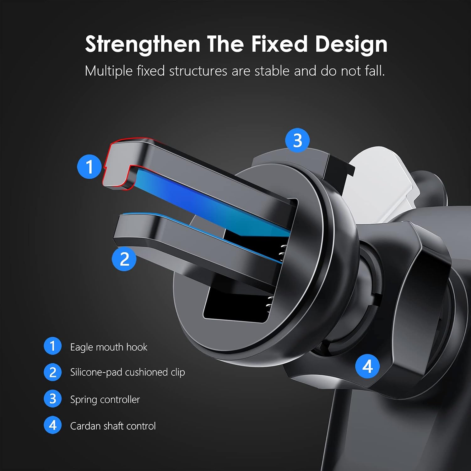 Autkors Car Phone Holder, Air Vent Mount Holder 360° Rotation Universal for Smartphones and GPS 4.7-6.7 Inches